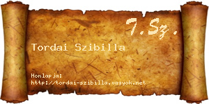 Tordai Szibilla névjegykártya